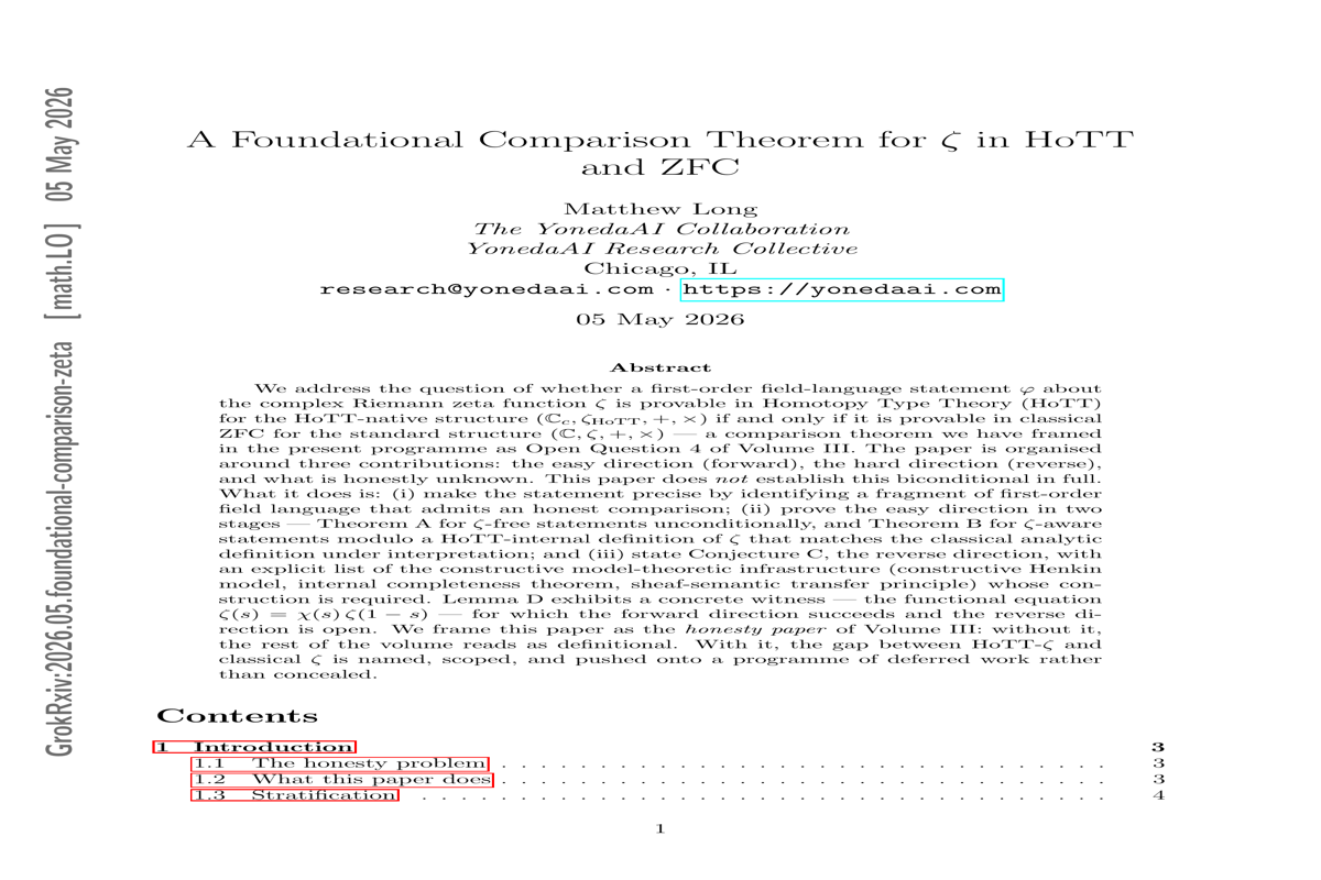 Cover for A Foundational Comparison Theorem for ζ in HoTT and ZFC